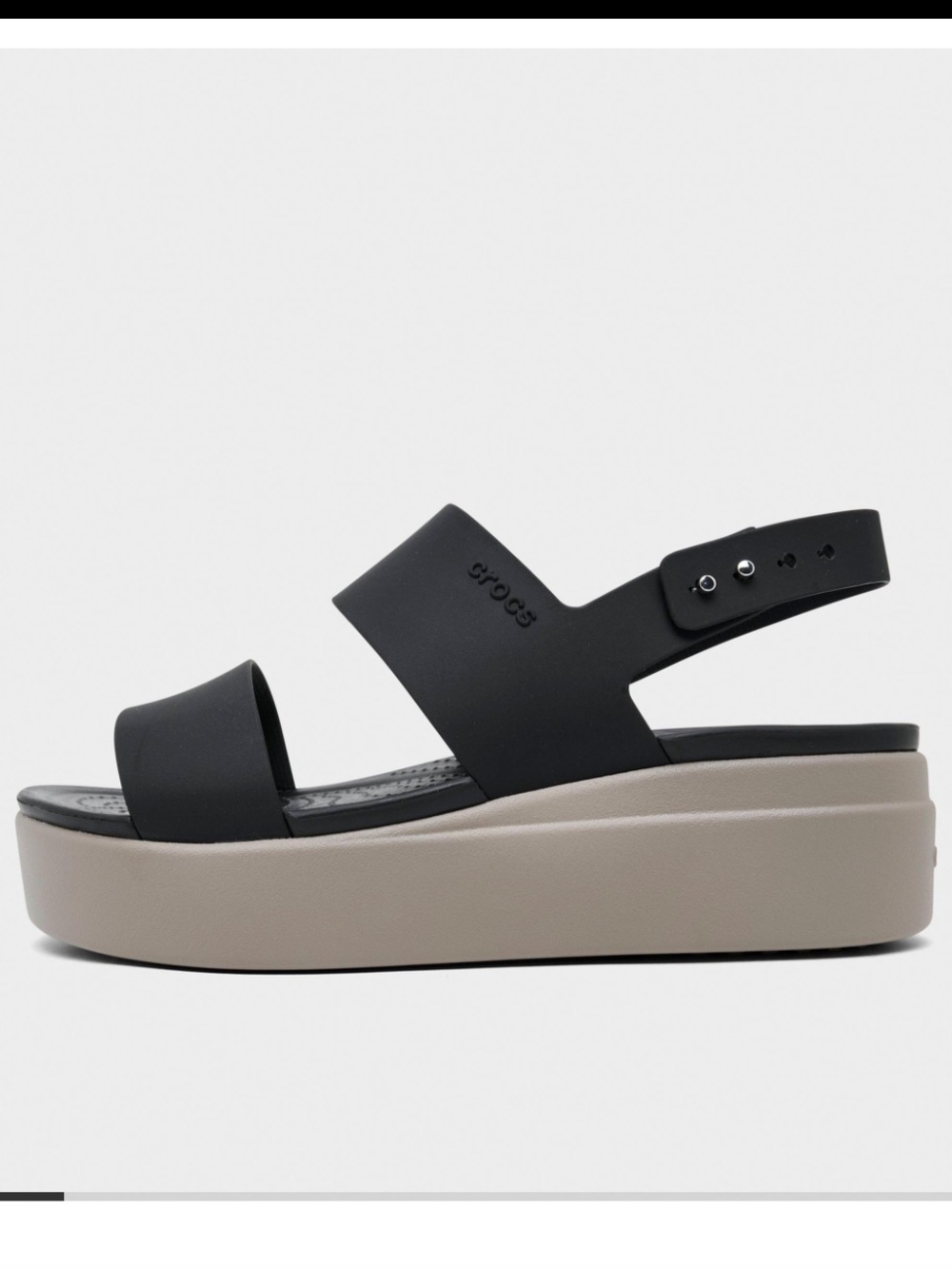 Crocs Brooklyn Low Wedge Platform Sandals Black Tan Size 7